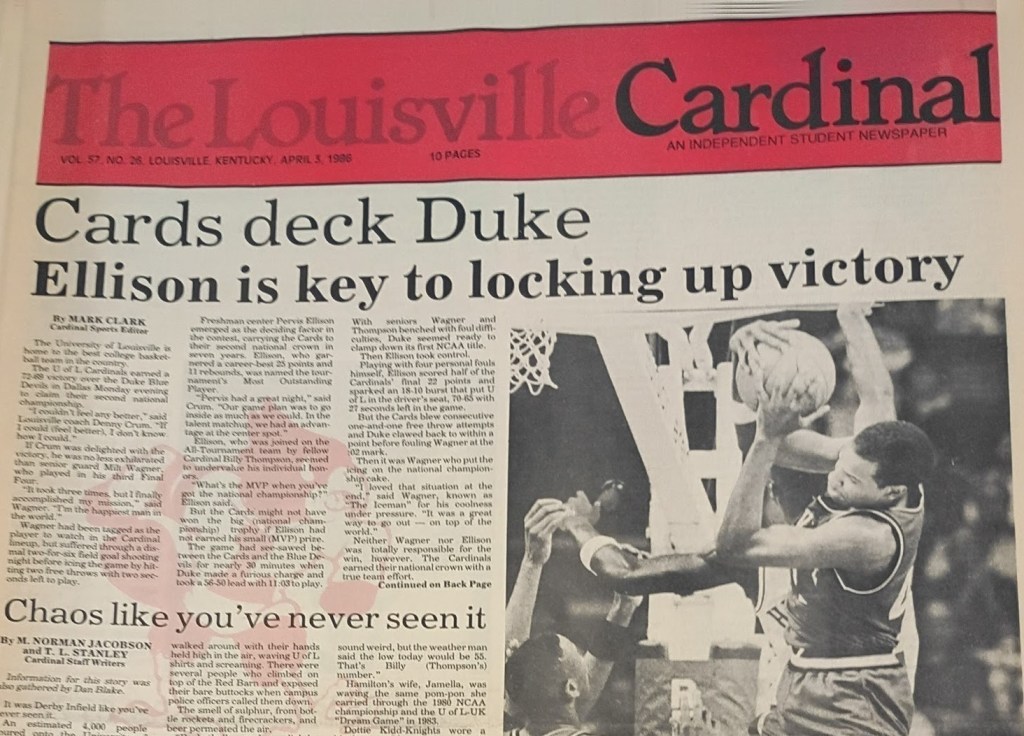 Flashback to 1986: UofL wins its second NCAA basketball championship